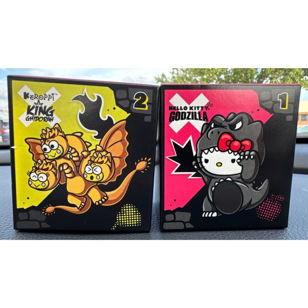 Mcdonald’s Hello Kitty Godzilla Ghidorah Set of 2 Brand New In Boxes